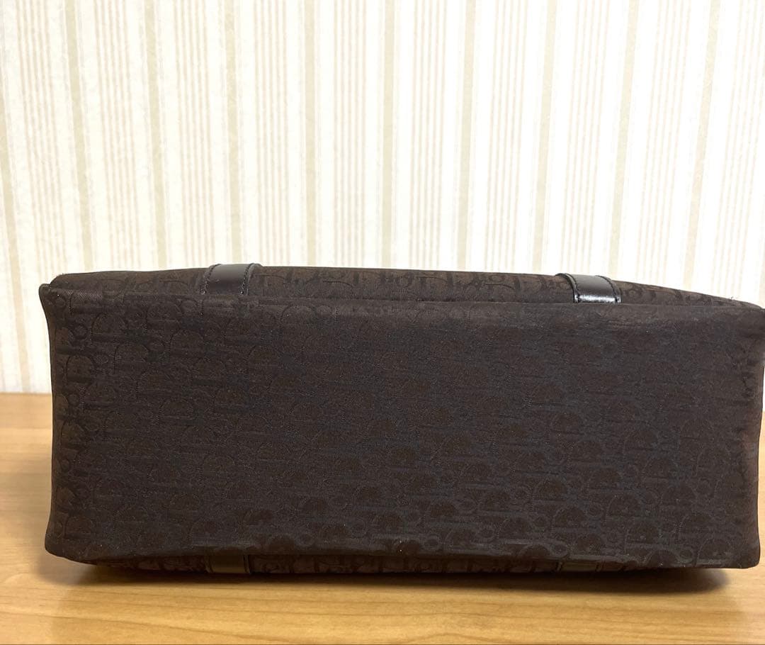 Dior ボストンバッグ　ブラウン　ゴールドロゴ　トロッター　ブラウン