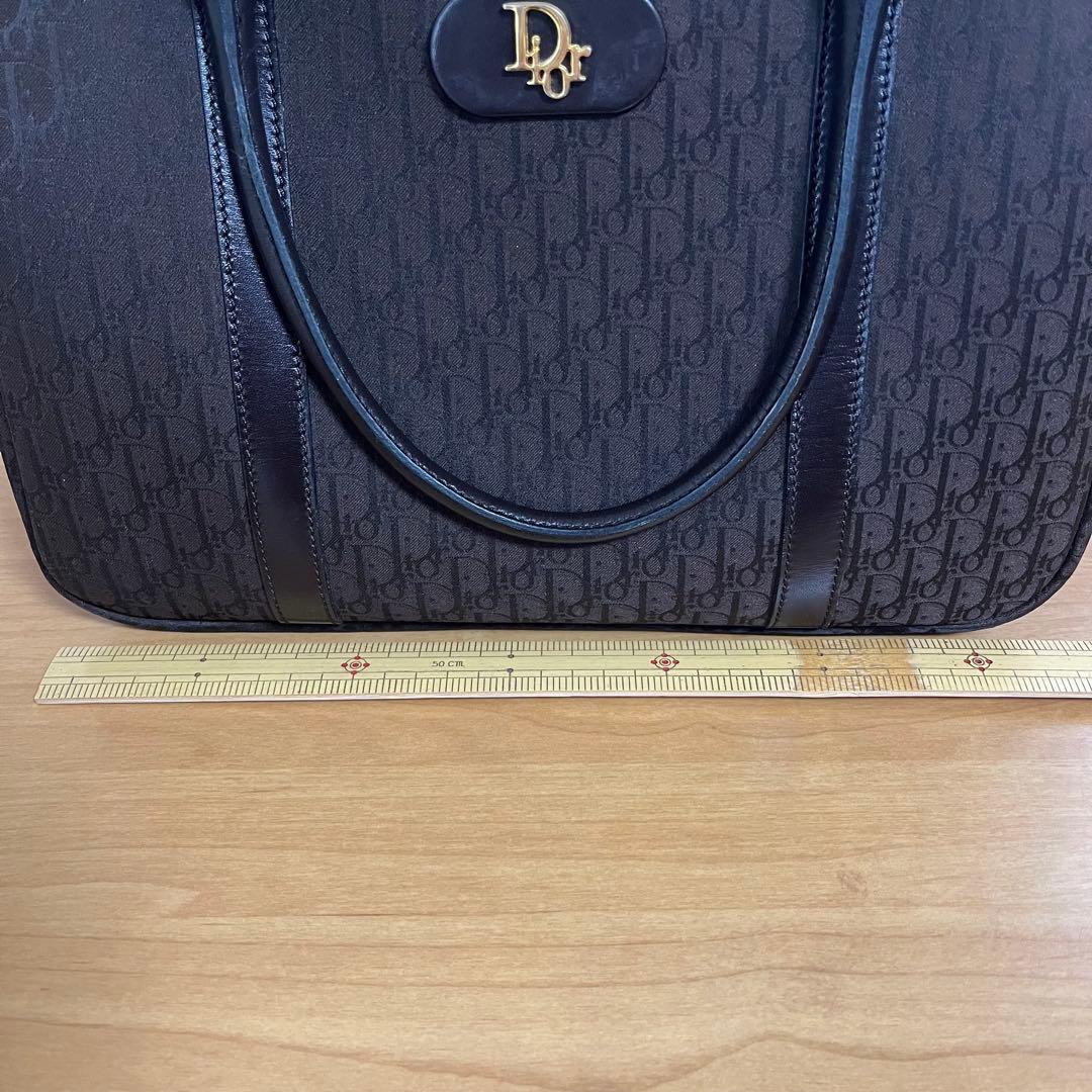 Dior ボストンバッグ　ブラウン　ゴールドロゴ　トロッター　ブラウン