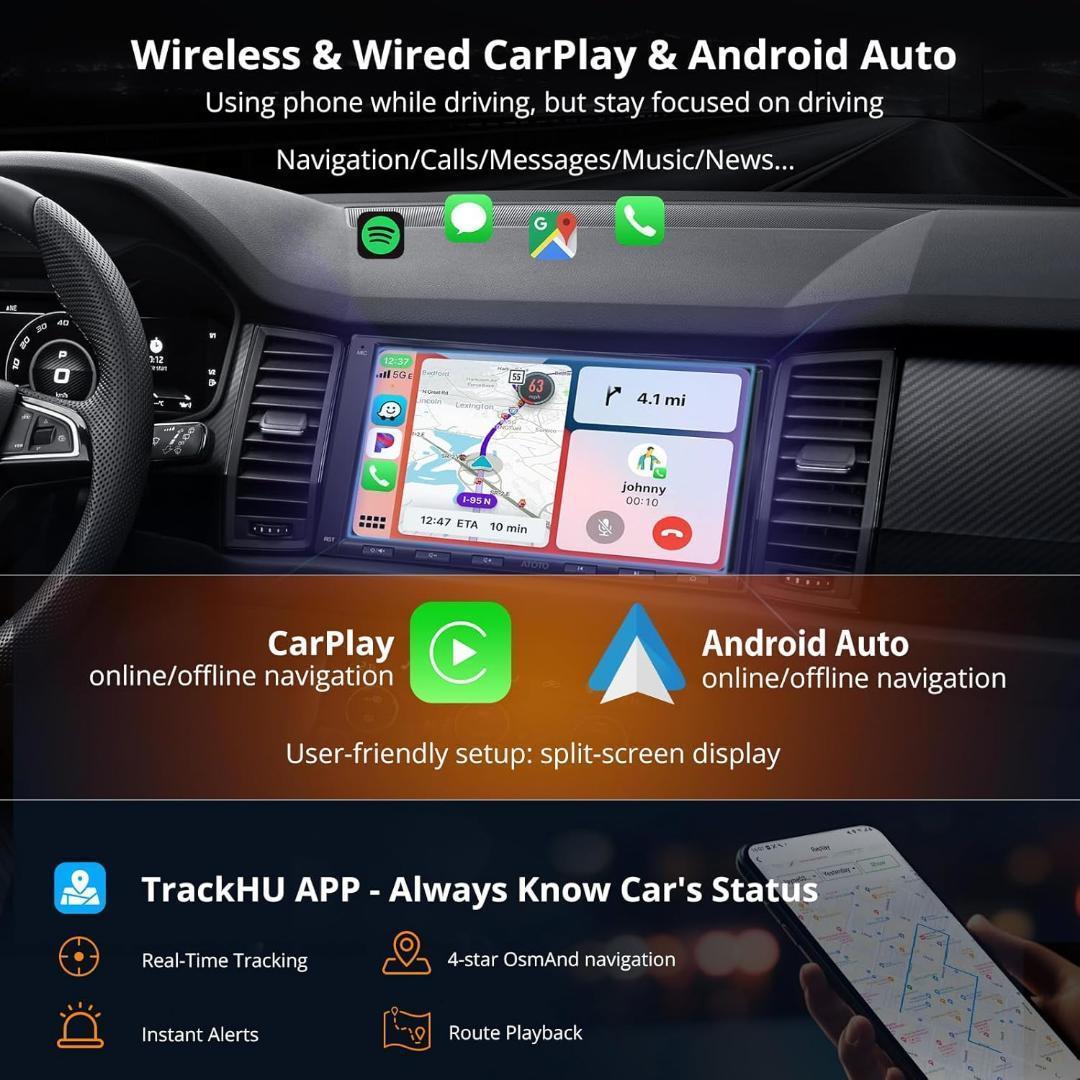 【ATOTOMOVE】2DIN カーオーディオ バックカメラ＆OBD2 7インチ