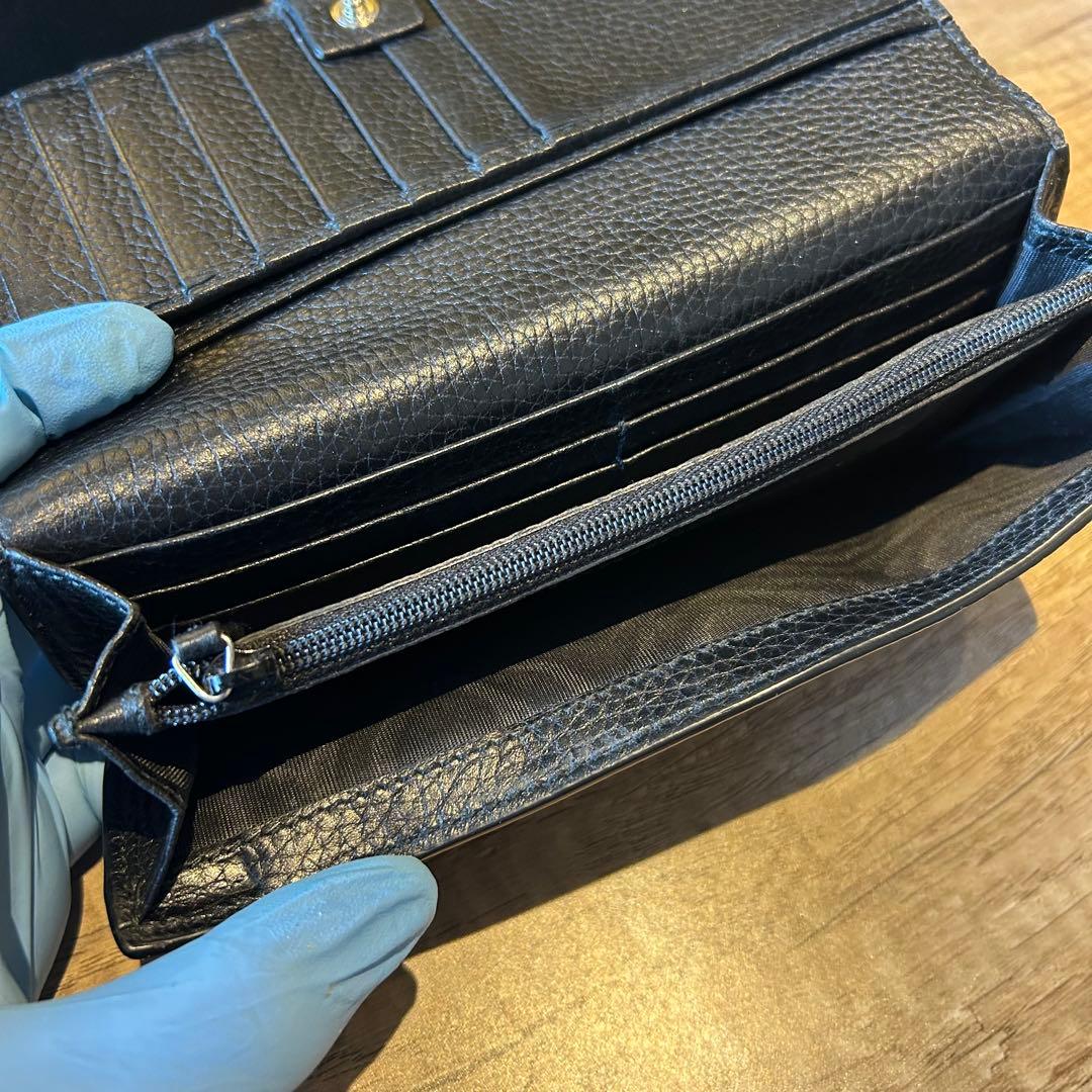 【美品】　GUCCI グッチ　黒 レザー 長財布