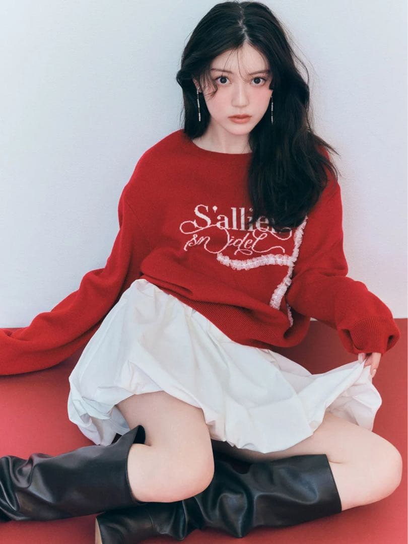 【完売品】スナイデル　リボンモチーフジャガードニットプルオーバー