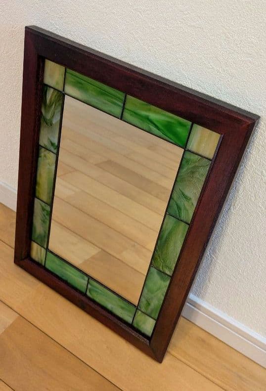 ウォールミラー　アメリカ製 ステンドグラス装飾