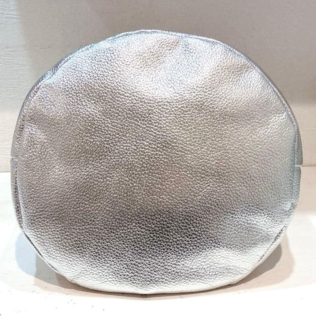 【美品】PAPILLONNER SEAU バケツトートレザーバッグ　シルバー