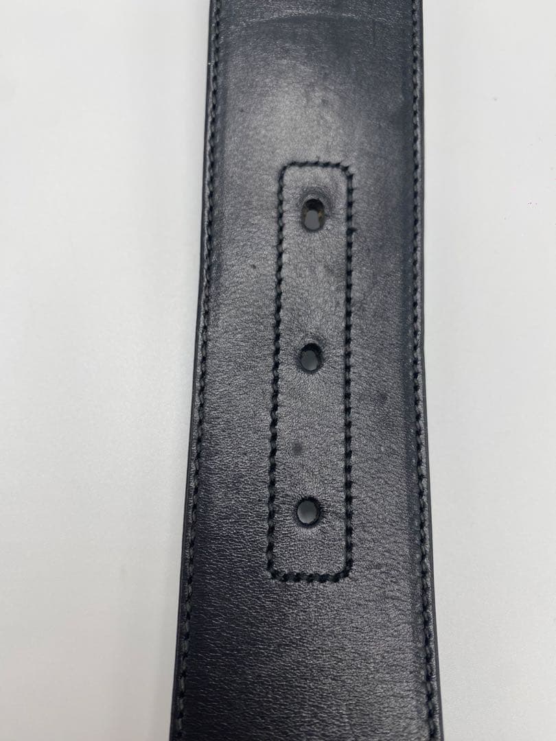 GUCCI グッチ　インターロッキング シマ　GG　ベルト　ブラック　レザー