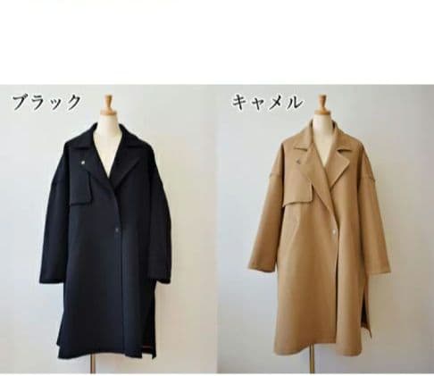 パシオーネ　ブラック　サイズ38　WARM素材 トレンチコート