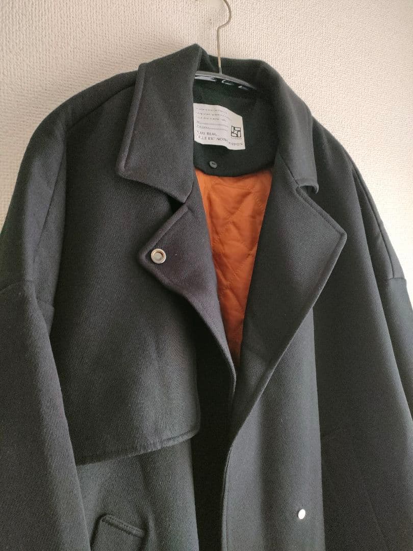 パシオーネ　ブラック　サイズ38　WARM素材 トレンチコート