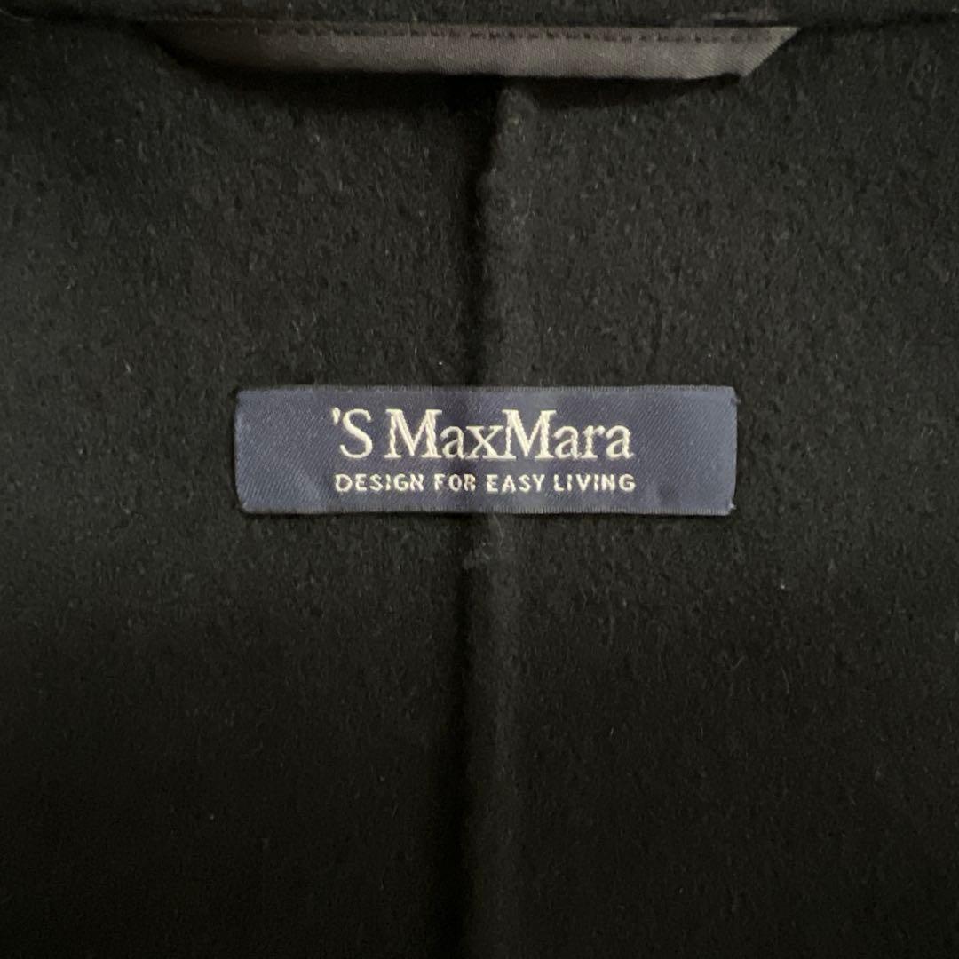 極美品✨マックスマーラ クチートアマーノ ダブルブレスト リバーコート 黒 42