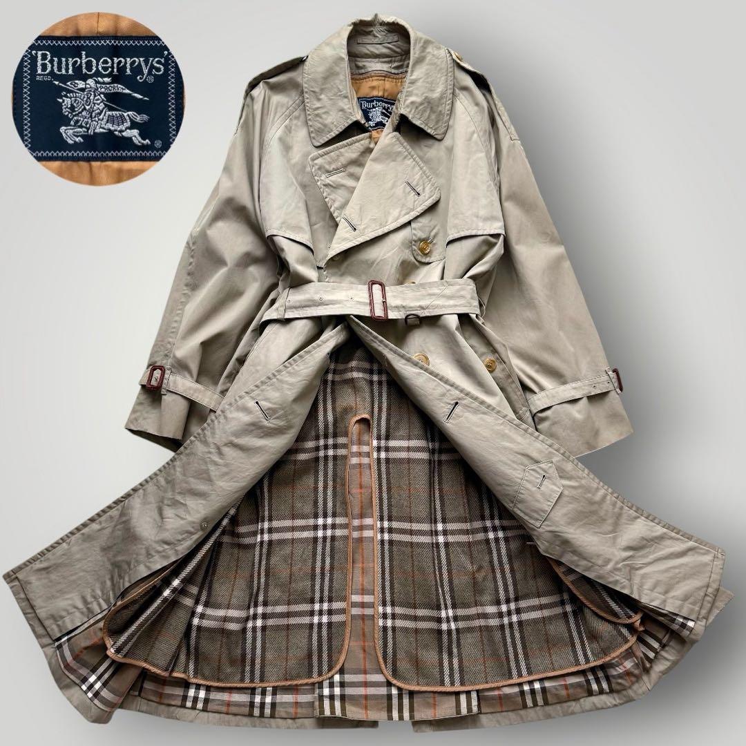 着丈111 バーバリー ライナー ベルト付 トレンチコート ノバチェック カーキ