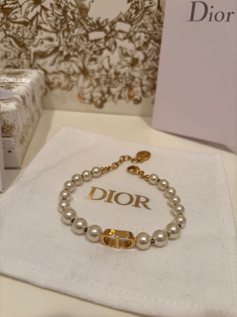 クリスチャンディオール 30 MONTAIGNE ブレスレット パール ゴールド