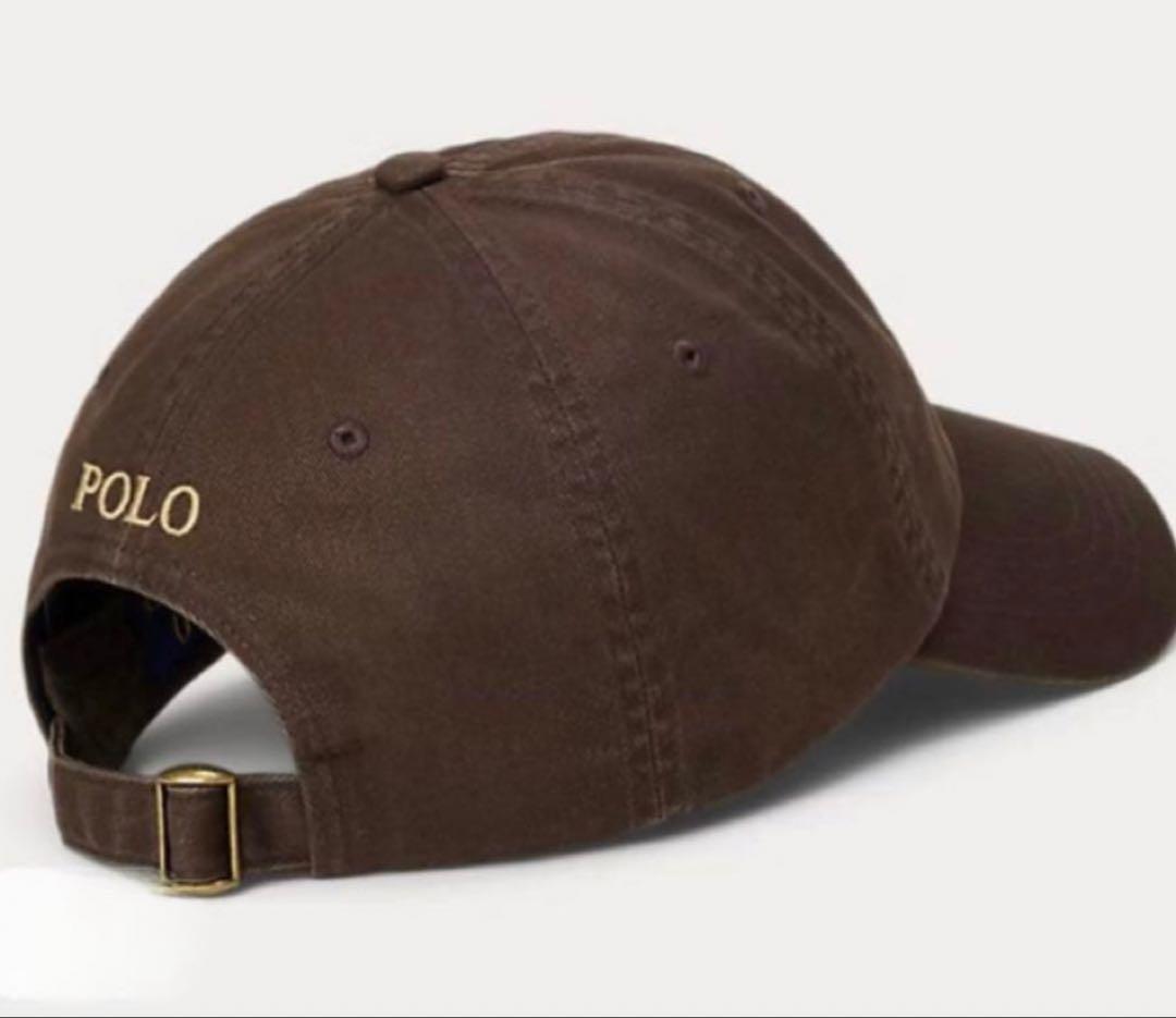新品タグ付　POLO ポロラルフローレン　キャップ　ブラウン　ホワイトベージュ茶