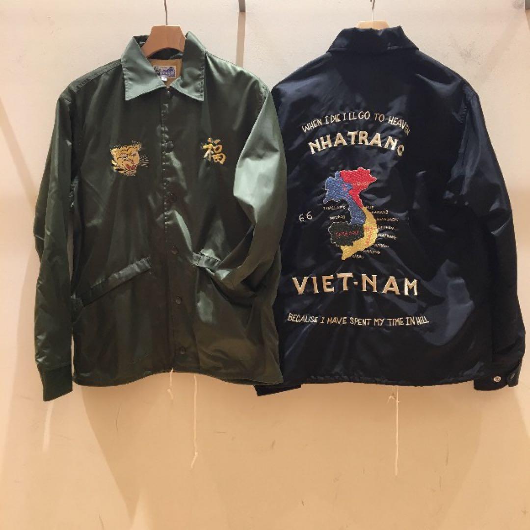 BEAMS x TOYO ベトナム刺繍コーチジャケット s オリーブ
