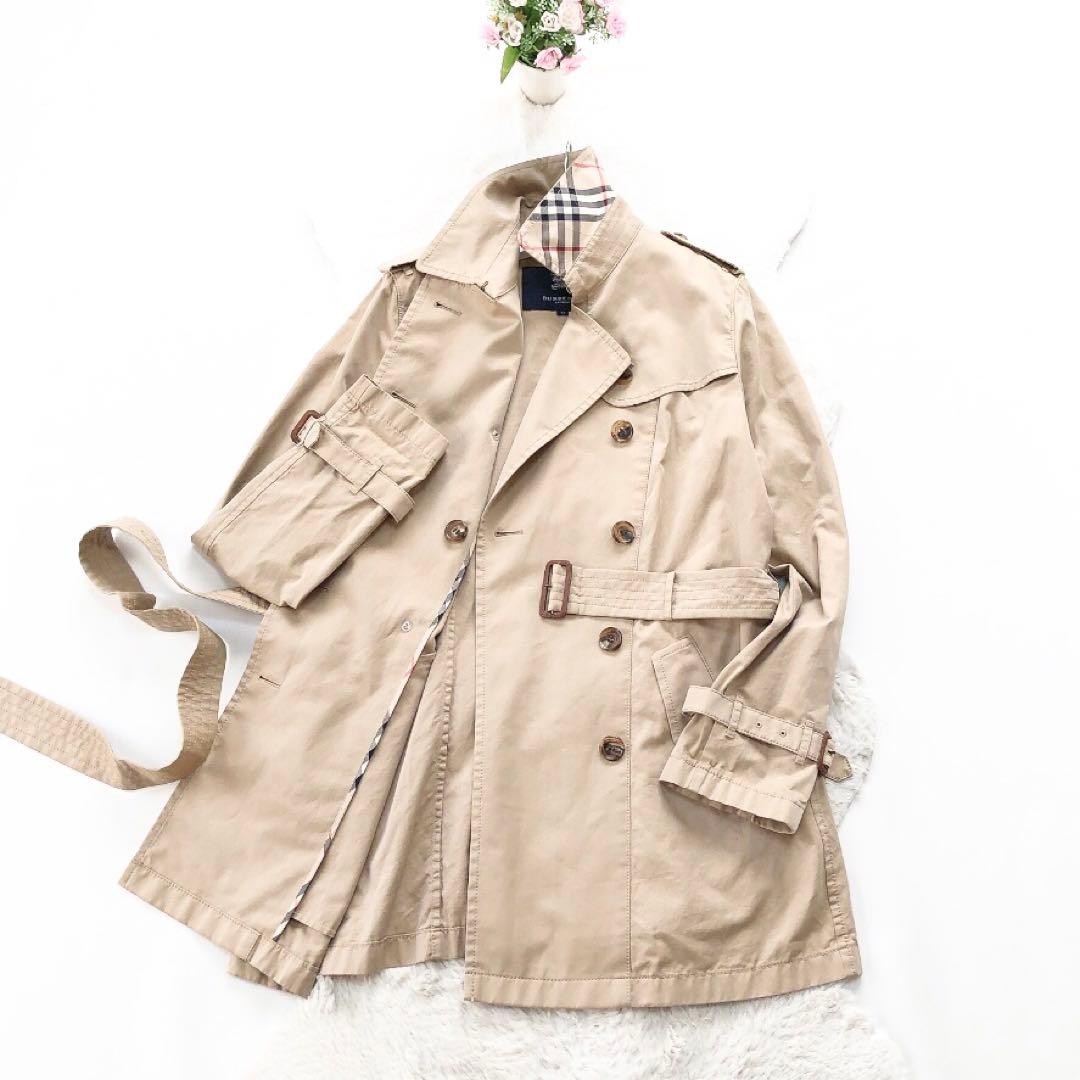 BURBERRY*バーバリーロンドン　大きいサイズ44　トレンチコート　チェック