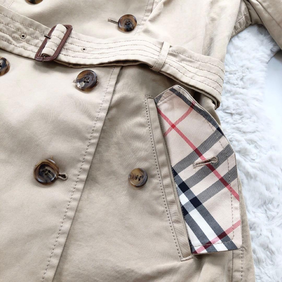 BURBERRY*バーバリーロンドン　大きいサイズ44　トレンチコート　チェック