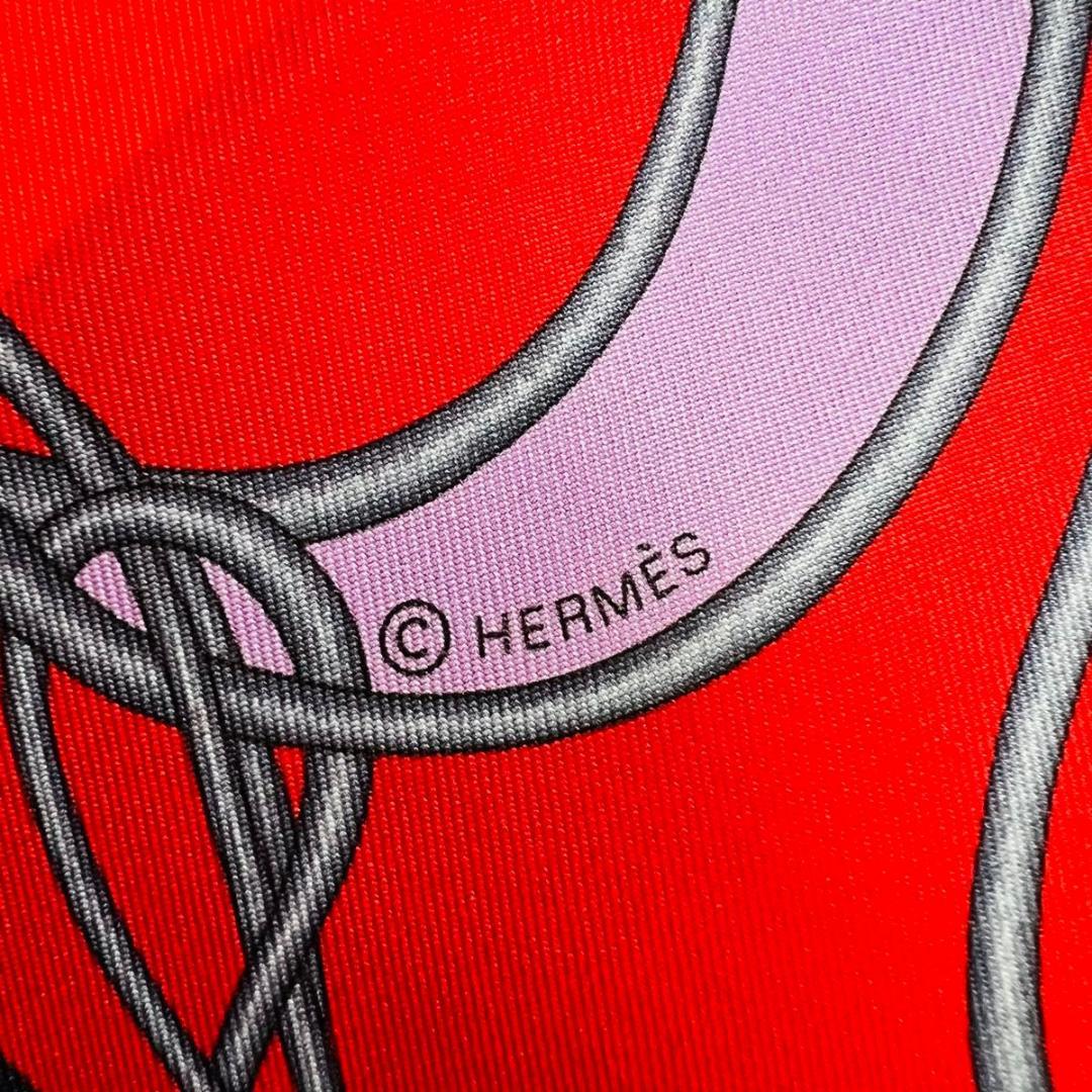 HERMES エルメス マキシツイリー スカーフ ネイビー系 シルク