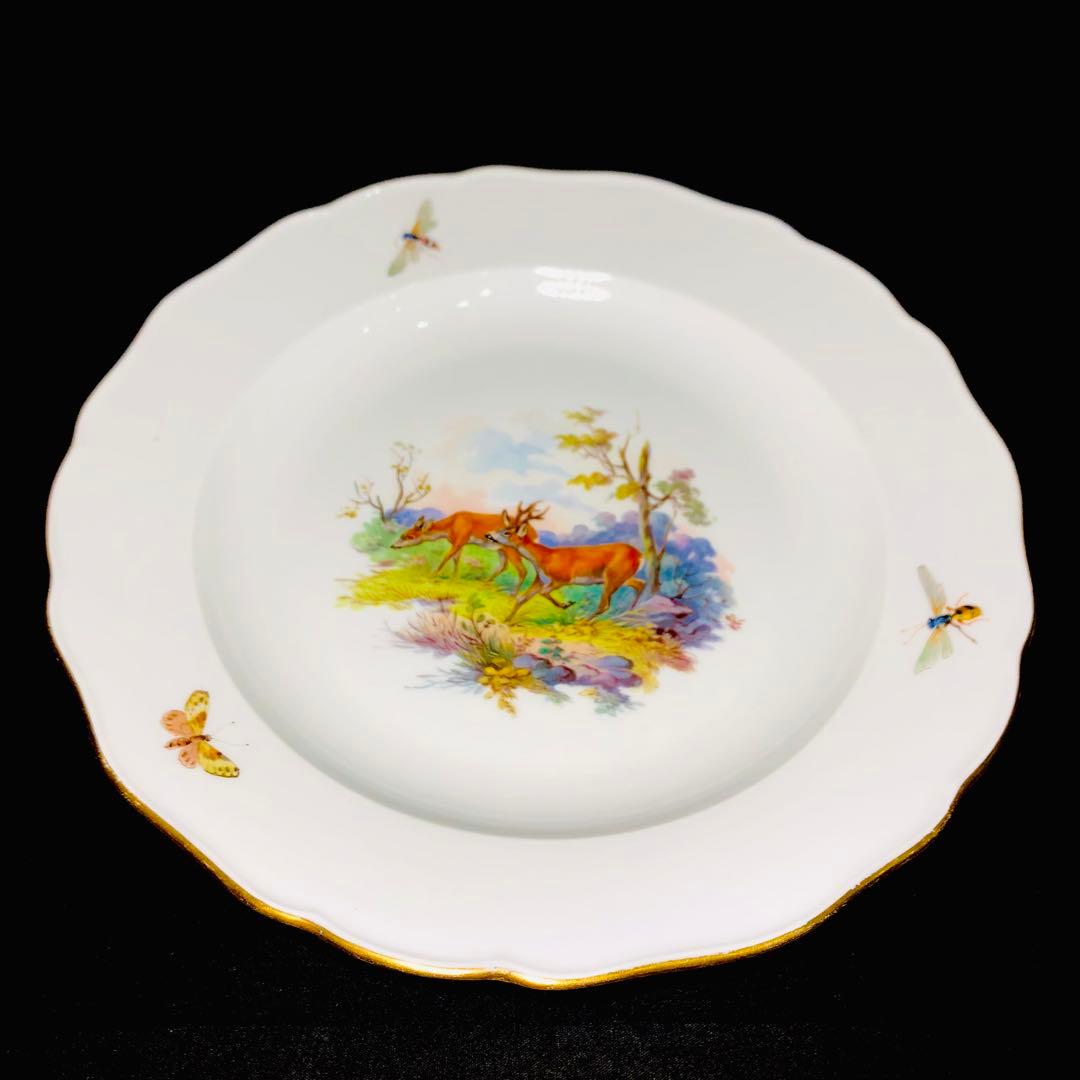 Meissenマイセン/※1級品 ワイルドアニマル 鹿　野生シカ　蜂　25cm