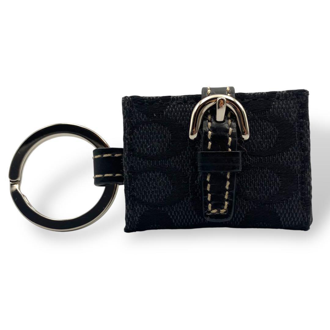 新品未使用 COACH シグネチャー キャンバス ソーホー キーリング 黒