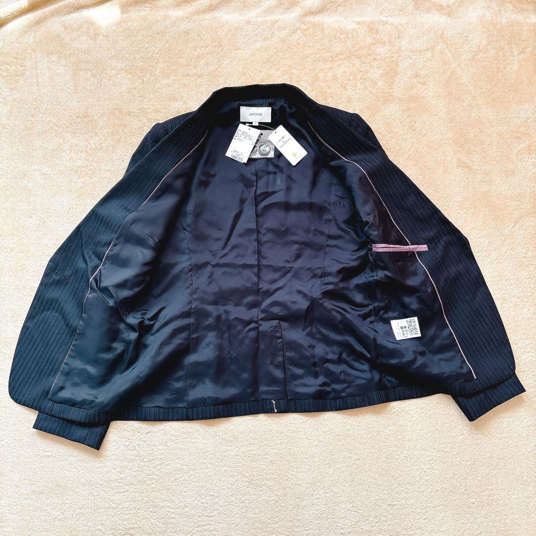 新品タグ付き 定価4万 2点　アンタイトル ストライプパンツスーツセットアップ