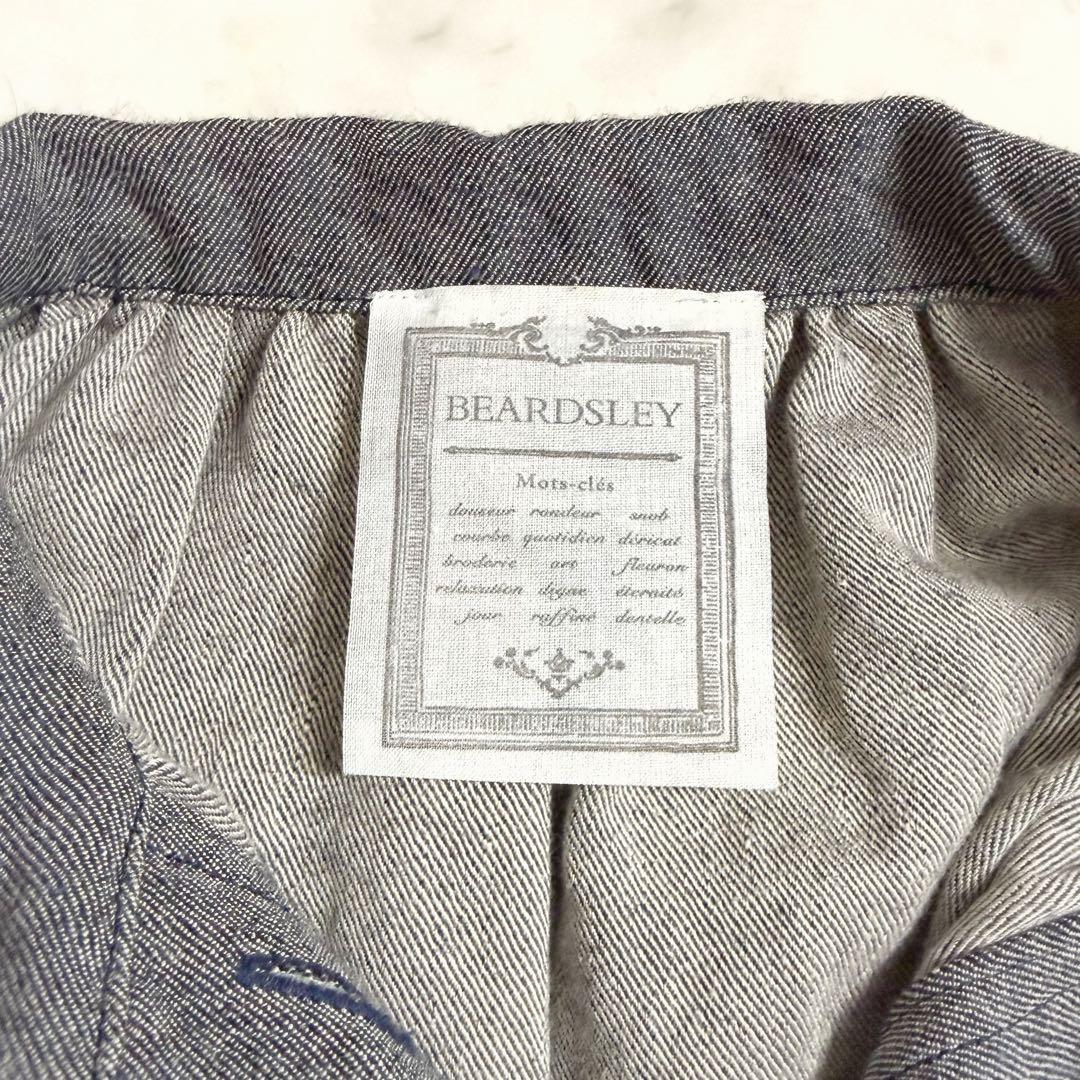 極美品♪ ビアズリー ウールリネン スタンドカラー オーバージャケット