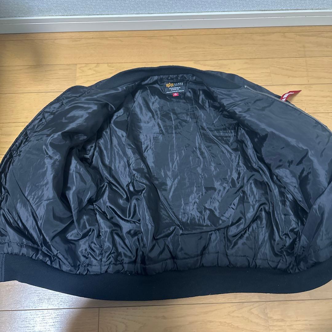 美品　アルファインダストリーズ MA-1 フライトジャケット 黒 L
