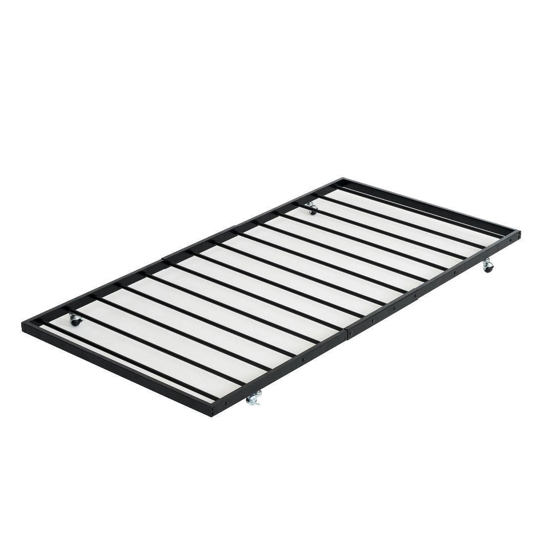 ブラック195-97cm　パイプベッド シングル 収納 北欧風 子供部屋 SDG