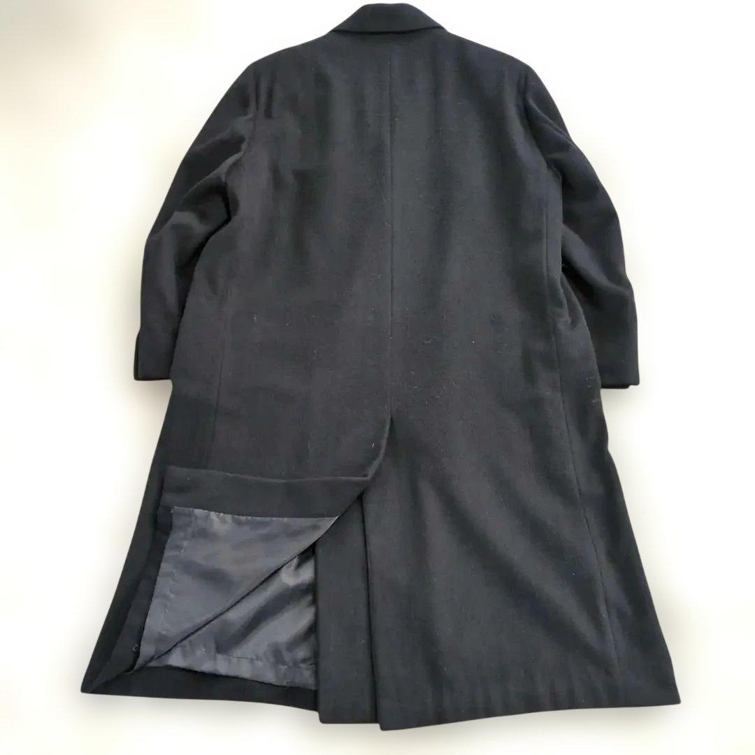 極上の逸品✨ピュアカシミヤ ロング ダブルチェスターコート 希少 XL 黒