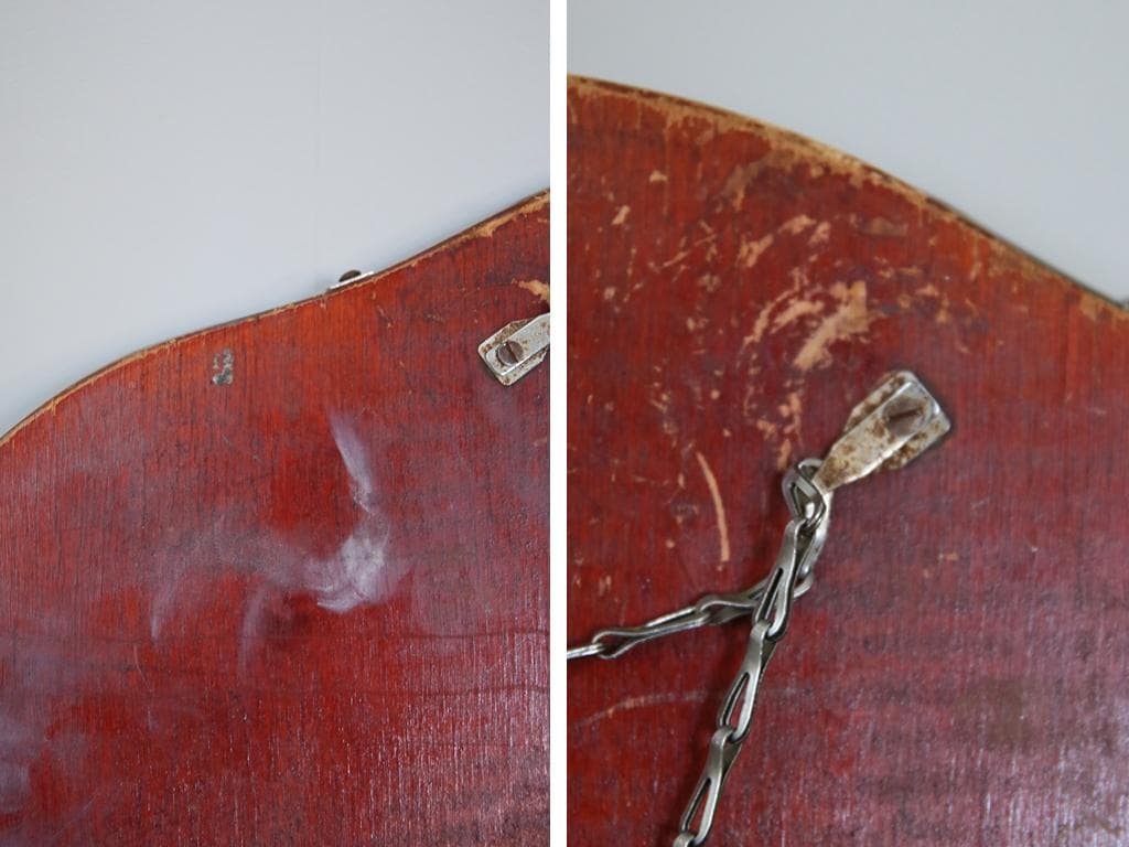 英国アンティーク壁掛けカッティングミラー/ベベルドミラー/鏡(92-58-1)