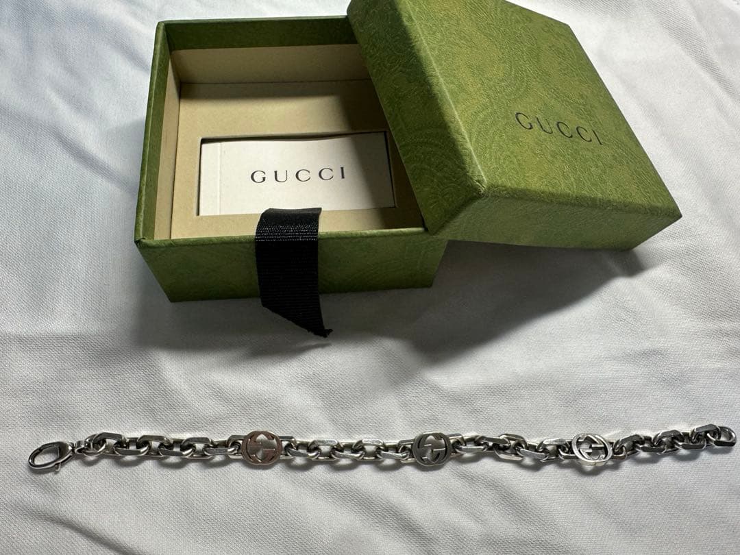 【ノリノリプ】GUCCI インターロッキング ブレスレット　18インチ