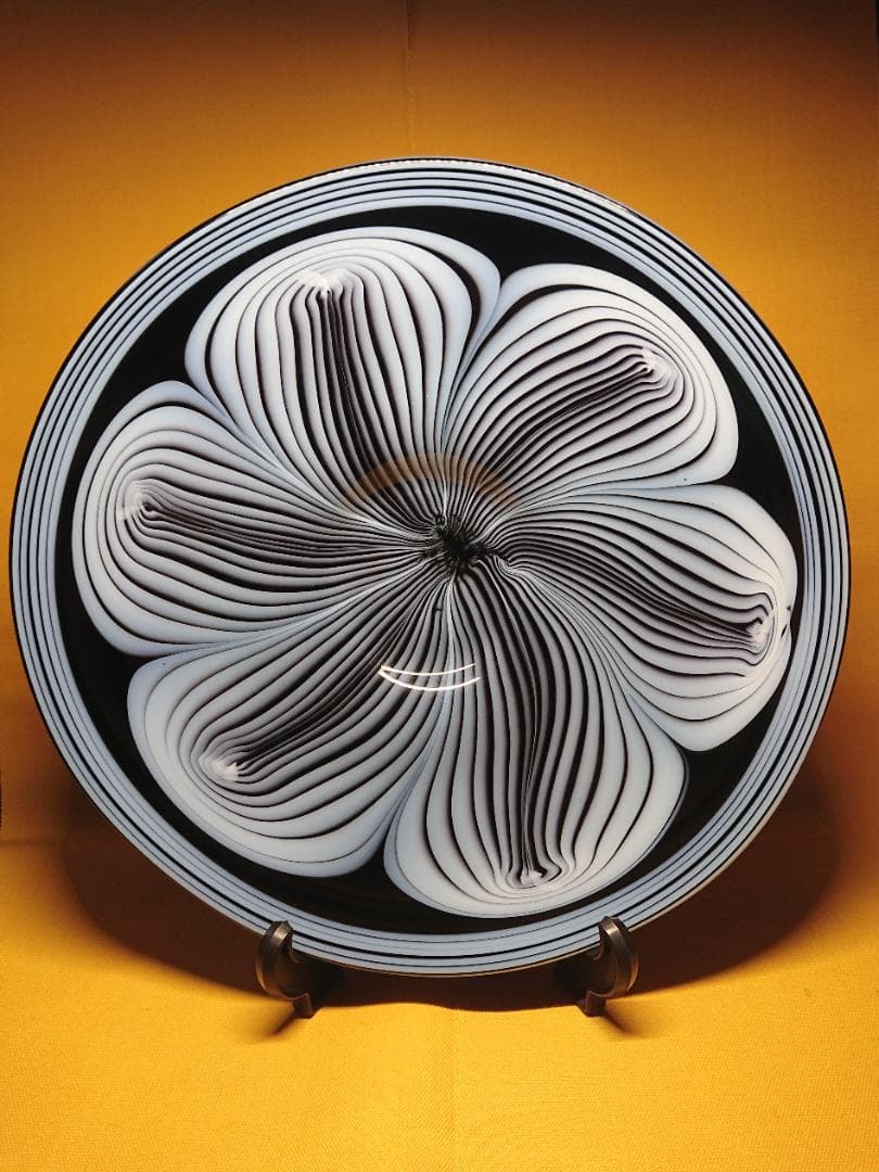 【美品】アート　ヨーロッパ　大皿　飾皿　ガラス　置物　工芸品　美術品　A1472