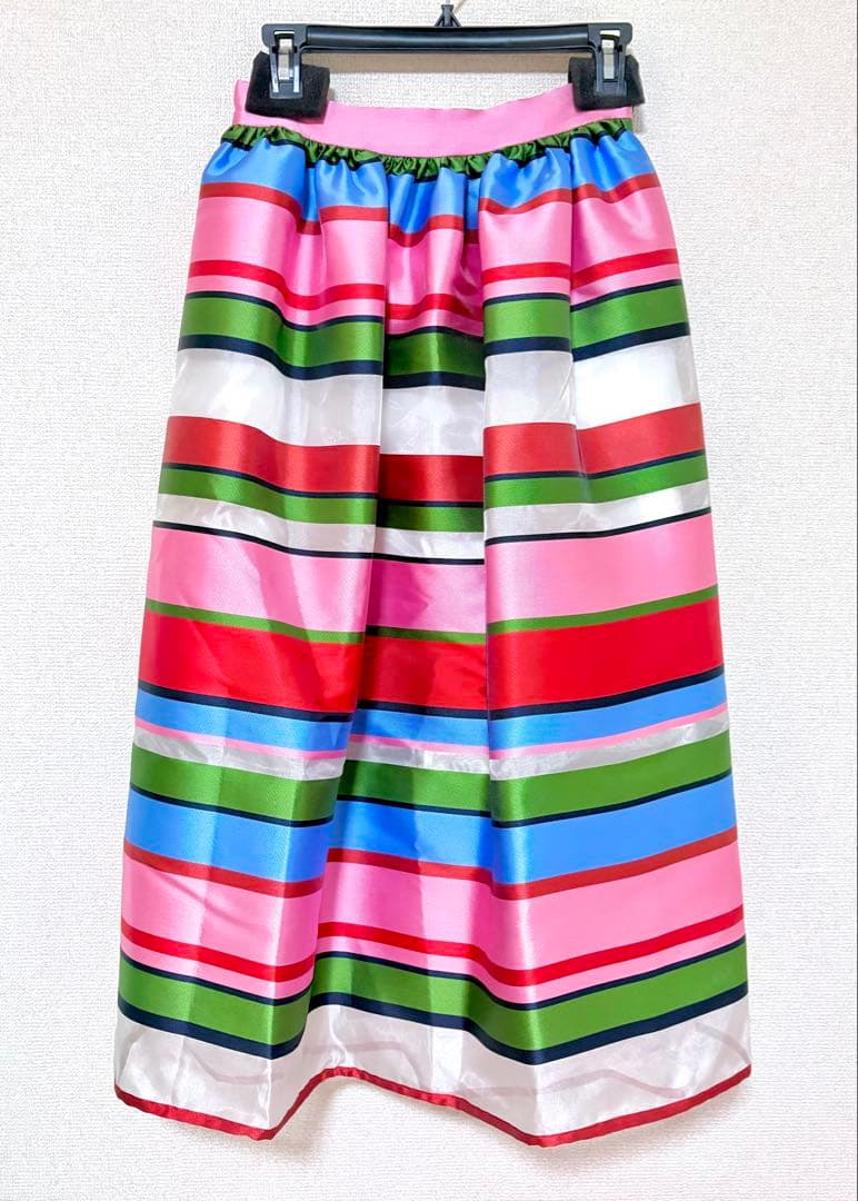 kate spade サンデー ストライプ オーガンザ ミディ スカート