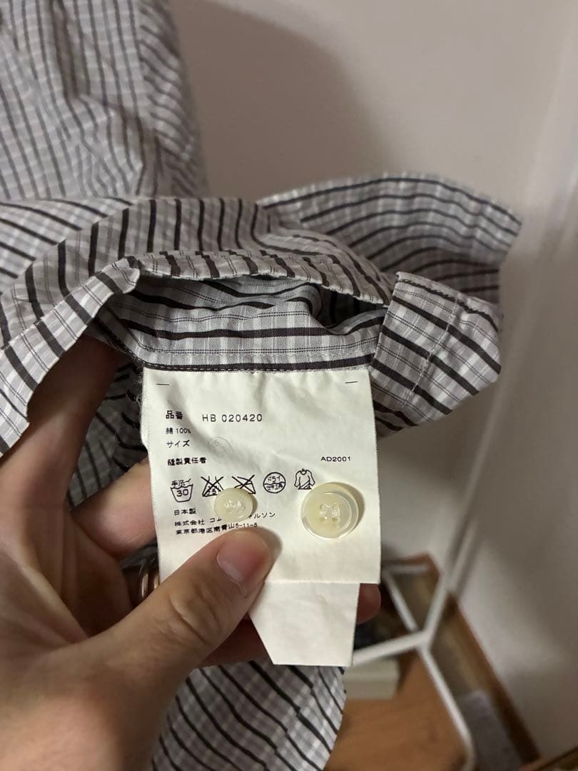 COMME des GARCONS HOMME 田中オム 半袖チェックシャツ
