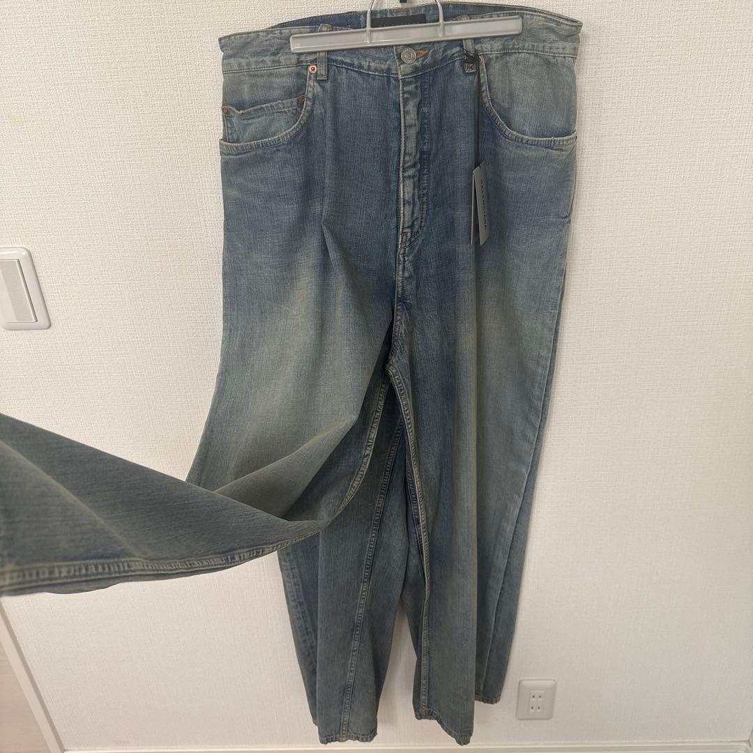 パンツ Double front effect denim pants