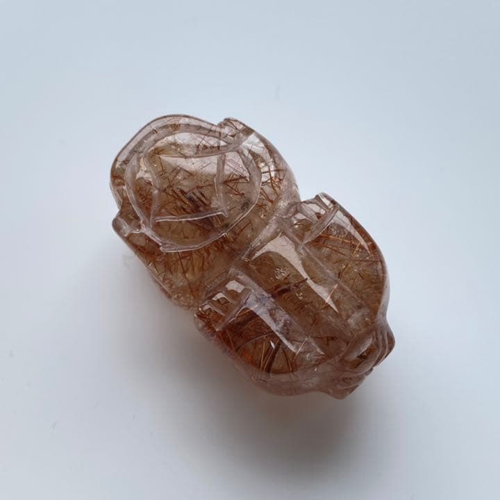 高品質 高透明度 ブラウンルチルクォーツ 貔貅（ひきゅう）天然石 置物