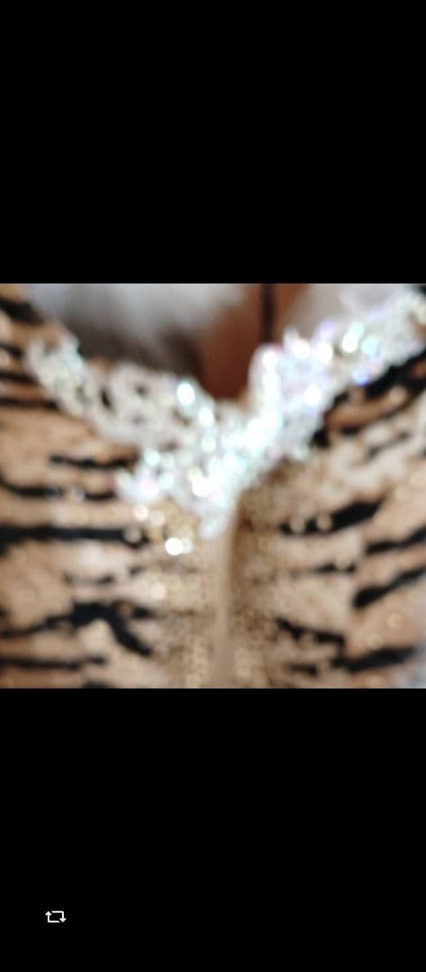 豹柄オフショルダーロングドレス