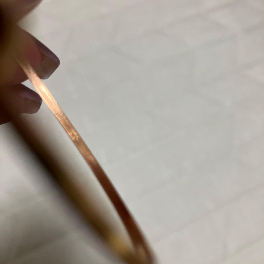 ひ*ん様 オープンバングル 赤い石18金