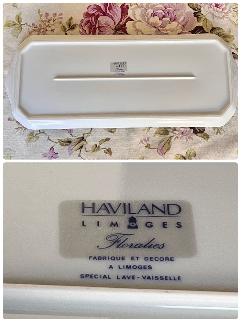 【希少品】フランス製　アビランドリモージュ★フローラリー★サンドイッチプレート
