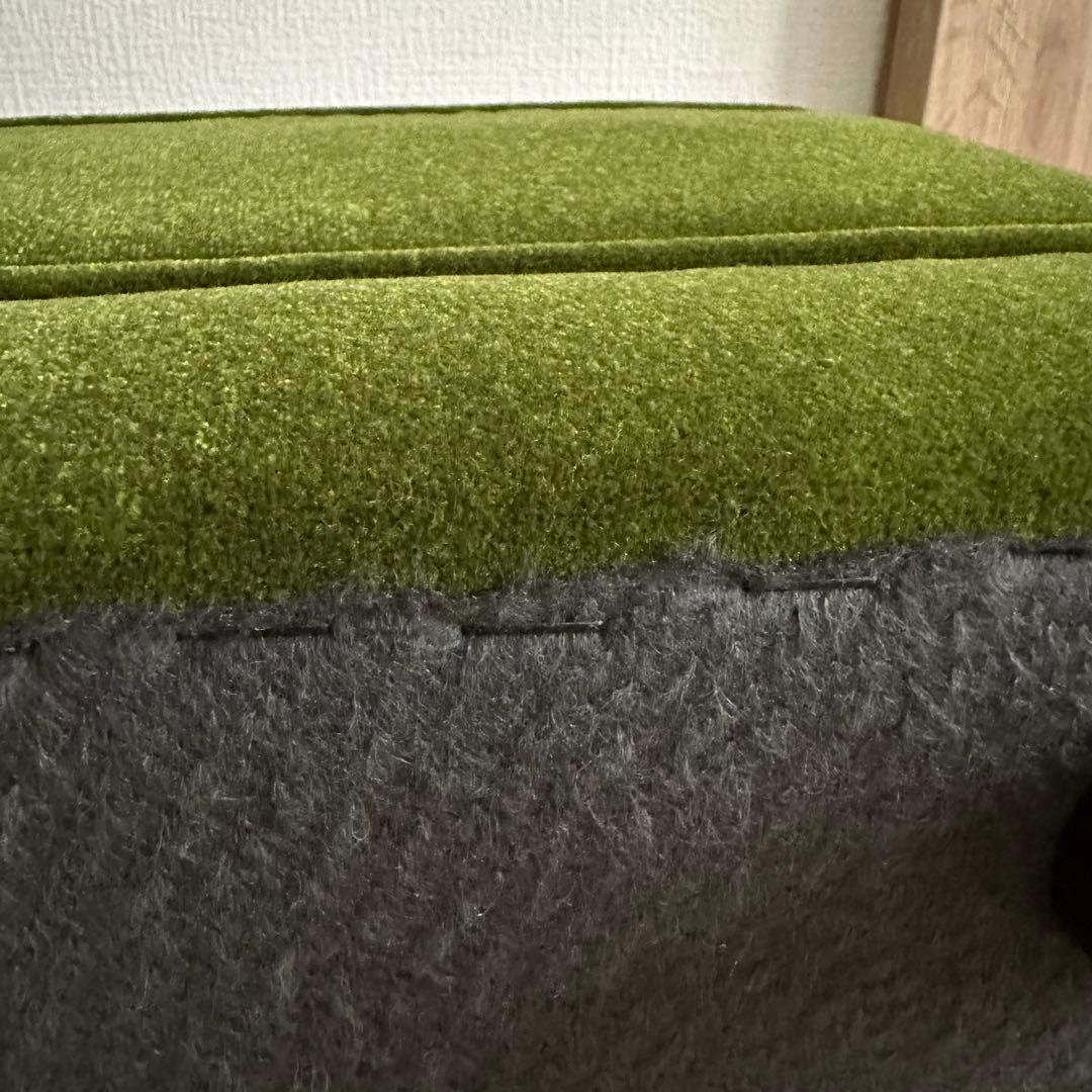 美品 カリモク60 オットマン モケットグリーン スツール
