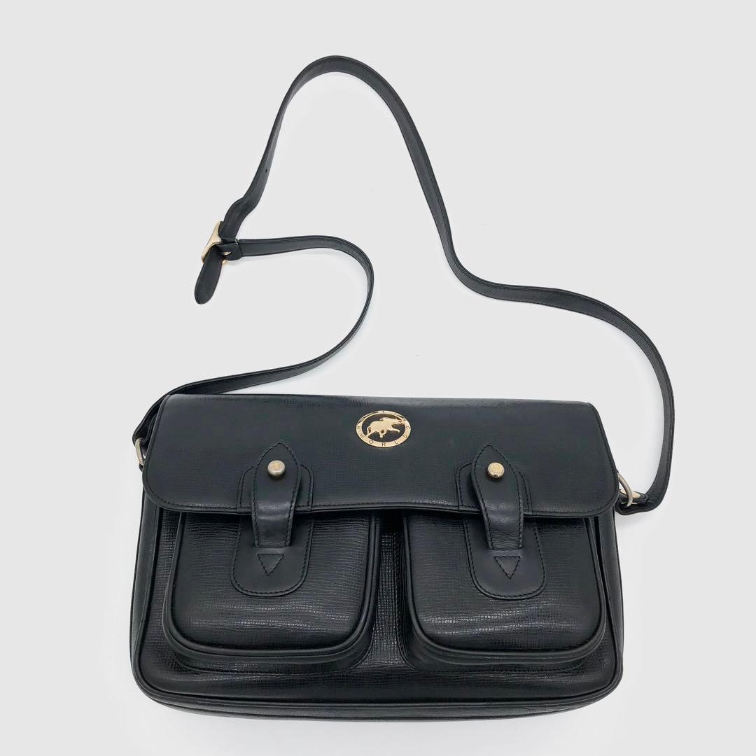 【極美品】ハンティングワールド　キャリーオール　メッセンジャーバッグ　レザー　黒