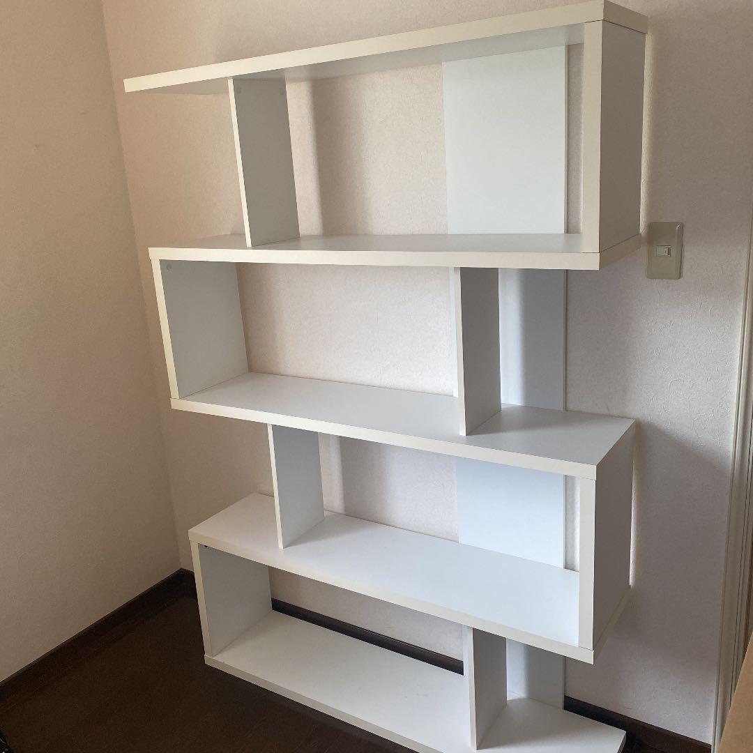 ホワイト ジグザグ ラック オープンラック 白 オシャレ シンプル インテリア