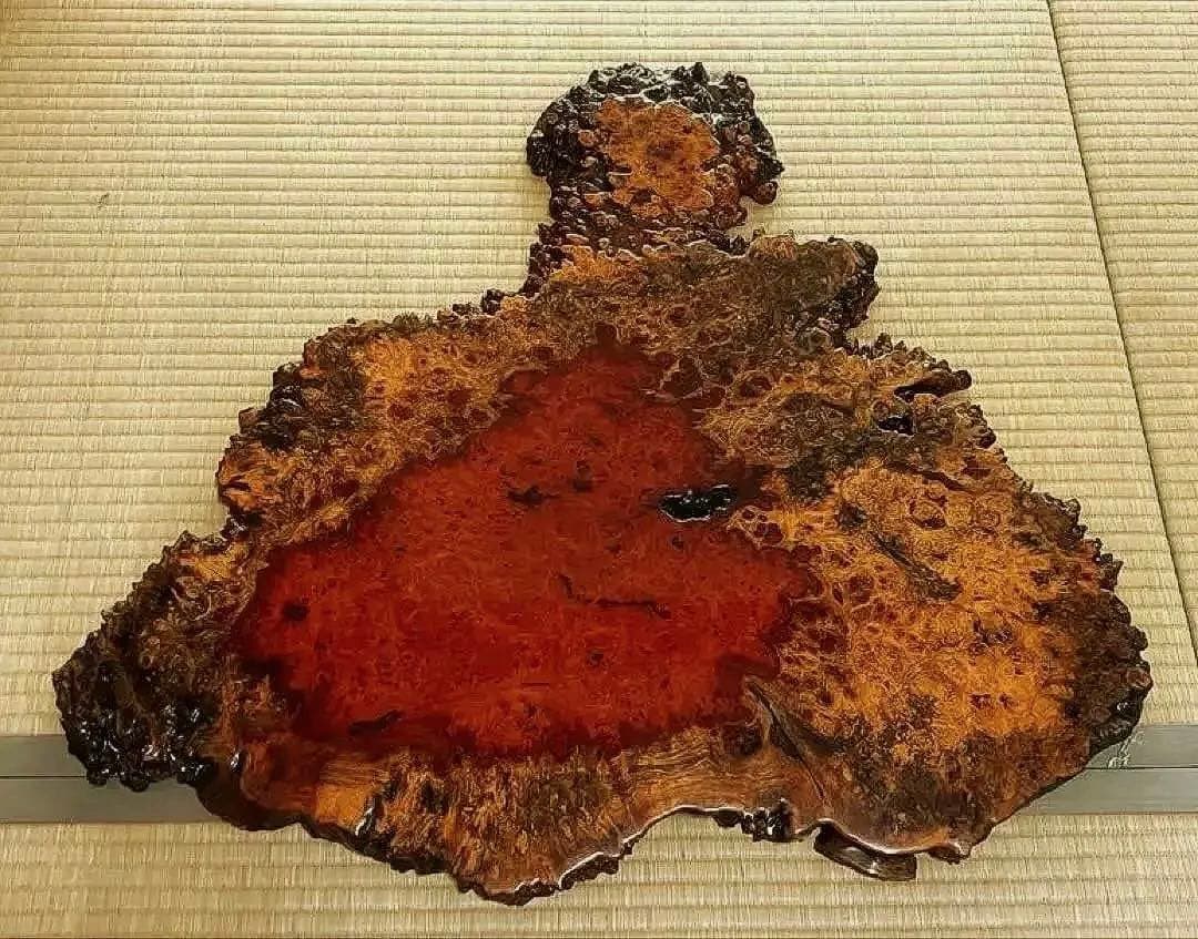 天然時代木 花梨 美玉杢 瘤 花台 香台 盆栽台 77㎝ 約5㎏