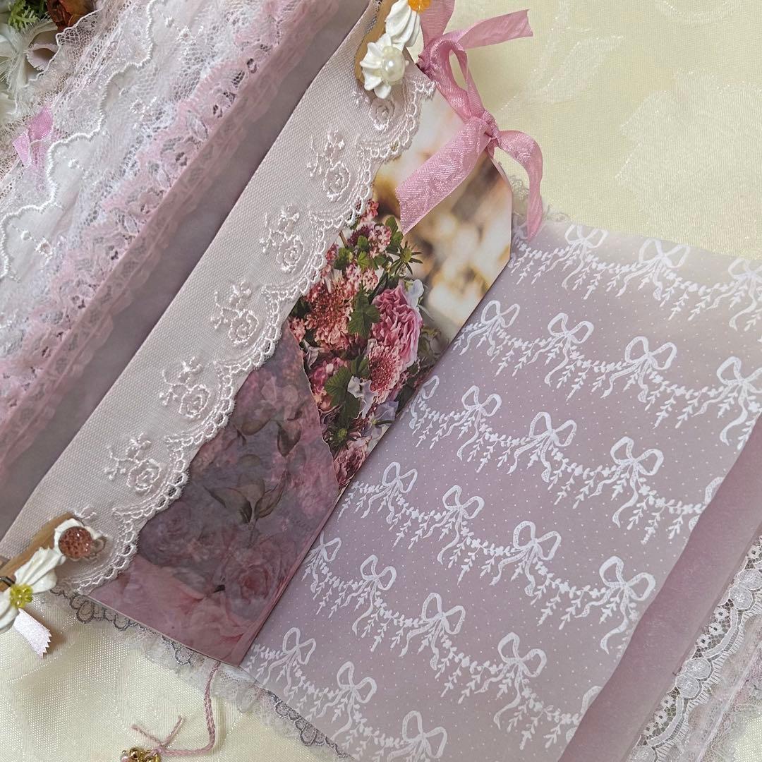 薔薇とレースのジャンクジャーナル・雑記帳　トレペ仕様　shabby rose