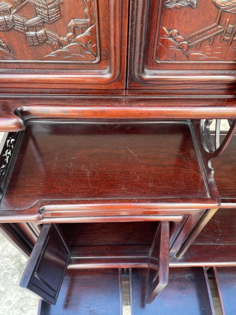 唐木家具 茶箪笥 ヴィンテージ　飾り棚 アンティーク家具　和家具