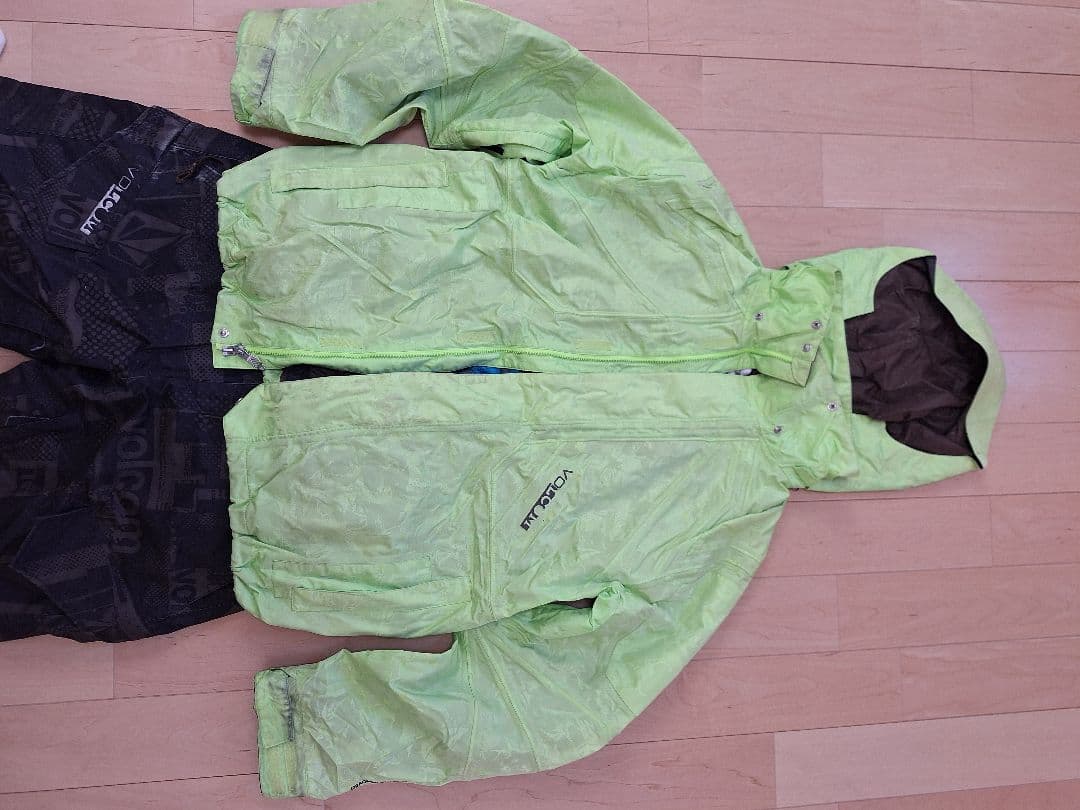 Volcom スノーボードウェアパンツセット 蛍光グリーン【おまけゴールグ付き】