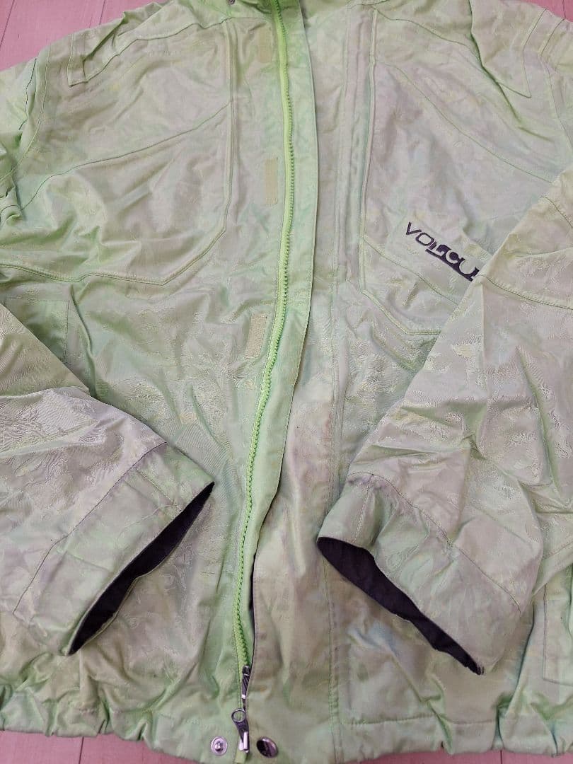 Volcom スノーボードウェアパンツセット 蛍光グリーン【おまけゴールグ付き】