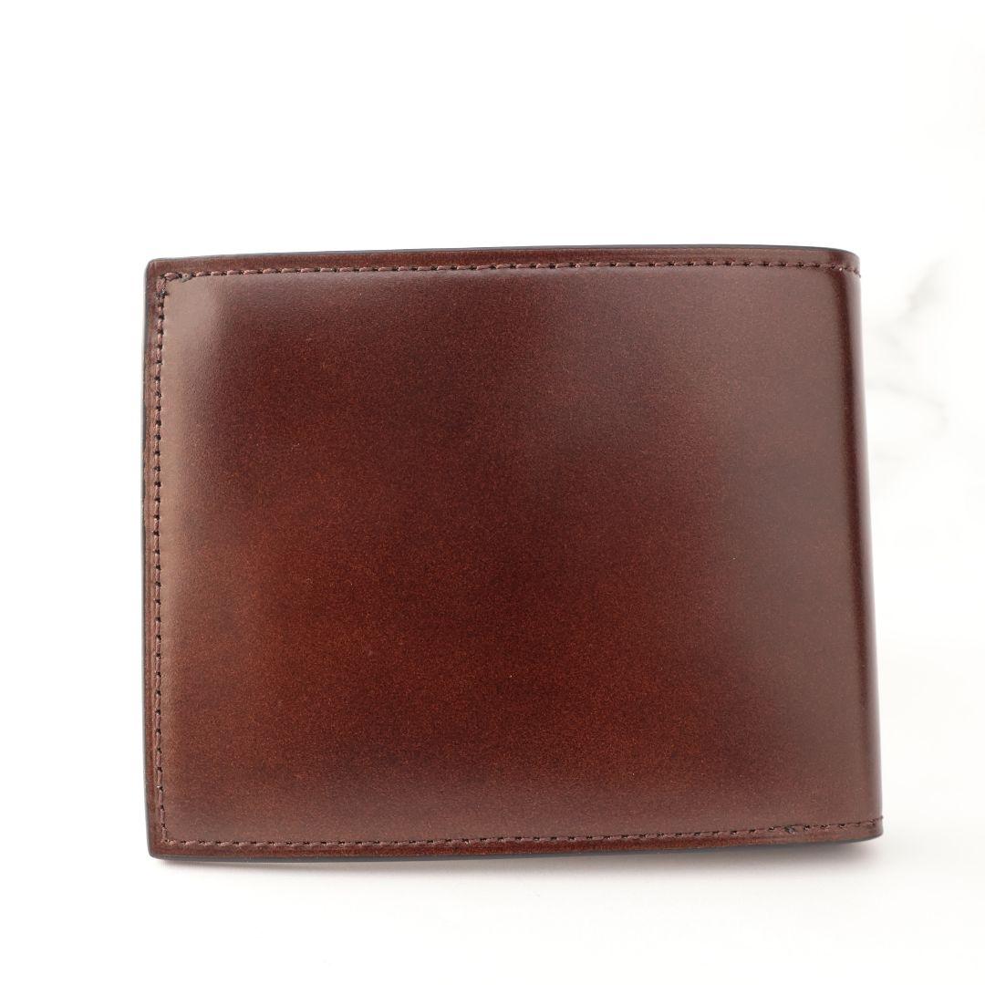 B品 ユハク yuhaku コードバン 二つ折り財布 札入れ ダークブラウン