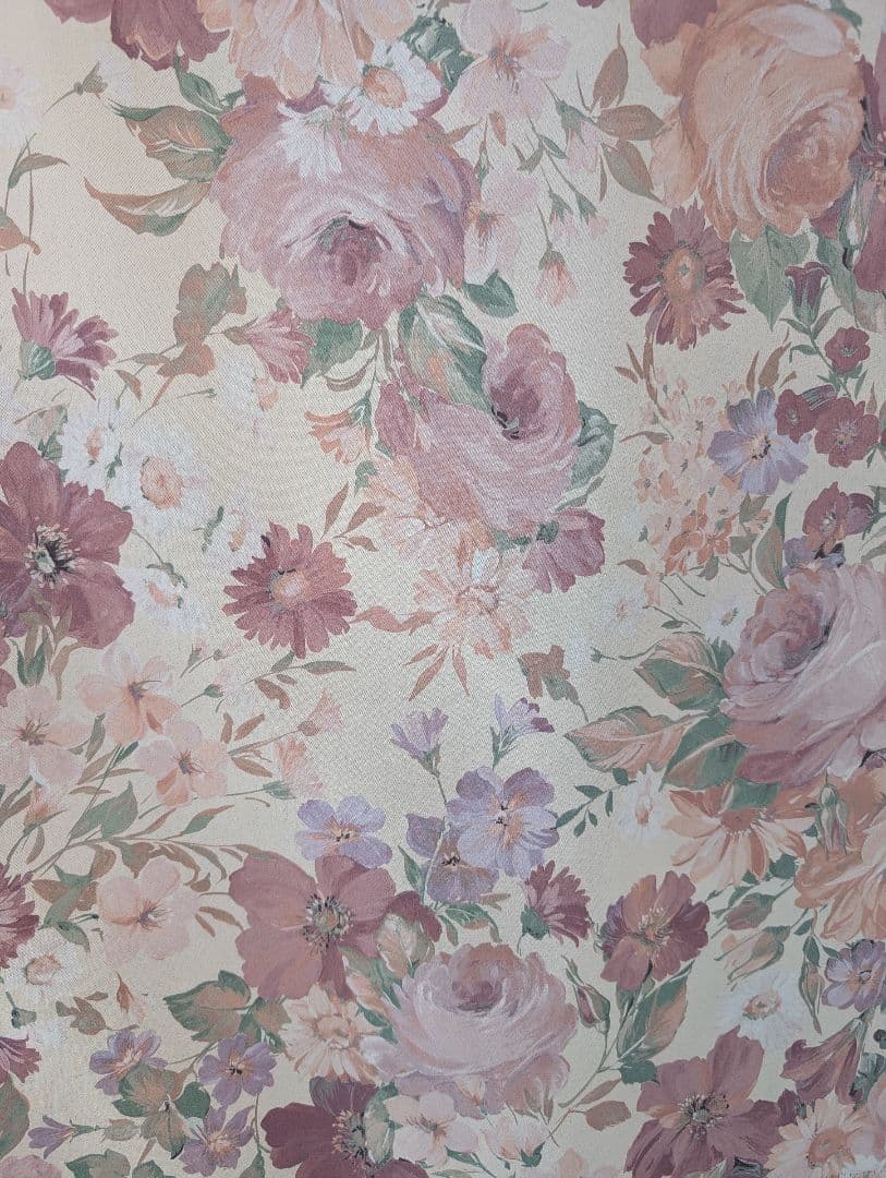 花柄　遮光カーテンとレースカーテンセット