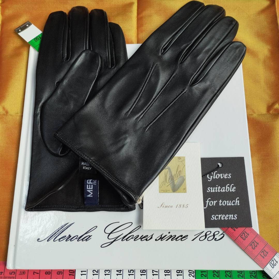 初売り メローラ スマホ対応 ナッパ黒 ライニングなし 革手袋 グローブ