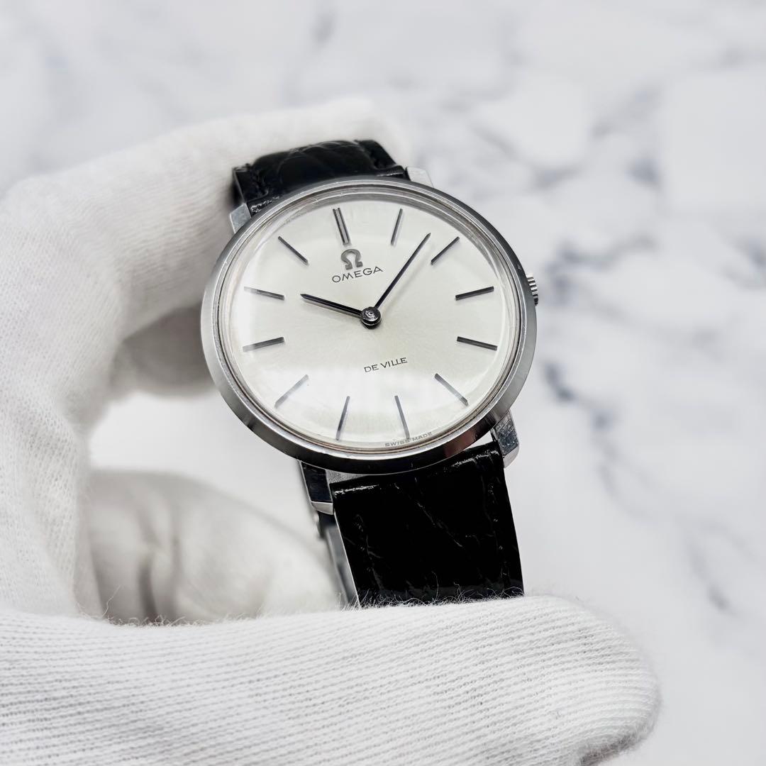 【OH／美品】オメガ デ・ヴィル 手巻き 111.077 二針ドレスウォッチ