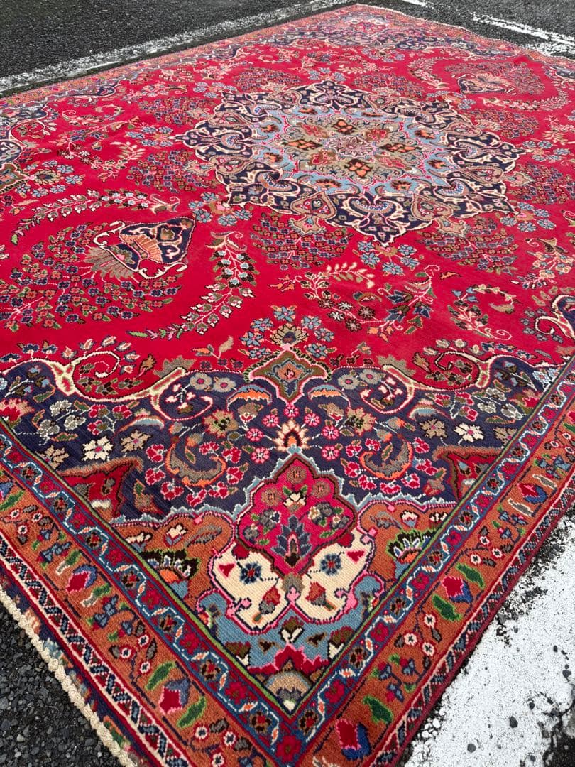 ペルシャ 手織り タブリーズ 絨毯 ( 310 cm x 221 cm )