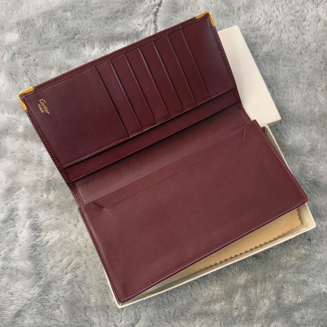 ⭐️未使用品⭐️　カルティエ　マストライン　長財布　二つ折り財布　ボルドー　レザー