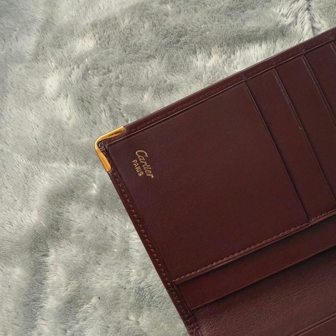 ⭐️未使用品⭐️　カルティエ　マストライン　長財布　二つ折り財布　ボルドー　レザー